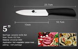 Ceramic Knives Set for Kitchen Paring Utility Slicing Fruit Vegetable Cutter 3 4 5 inch White Zirconia Blade Cooking Tool