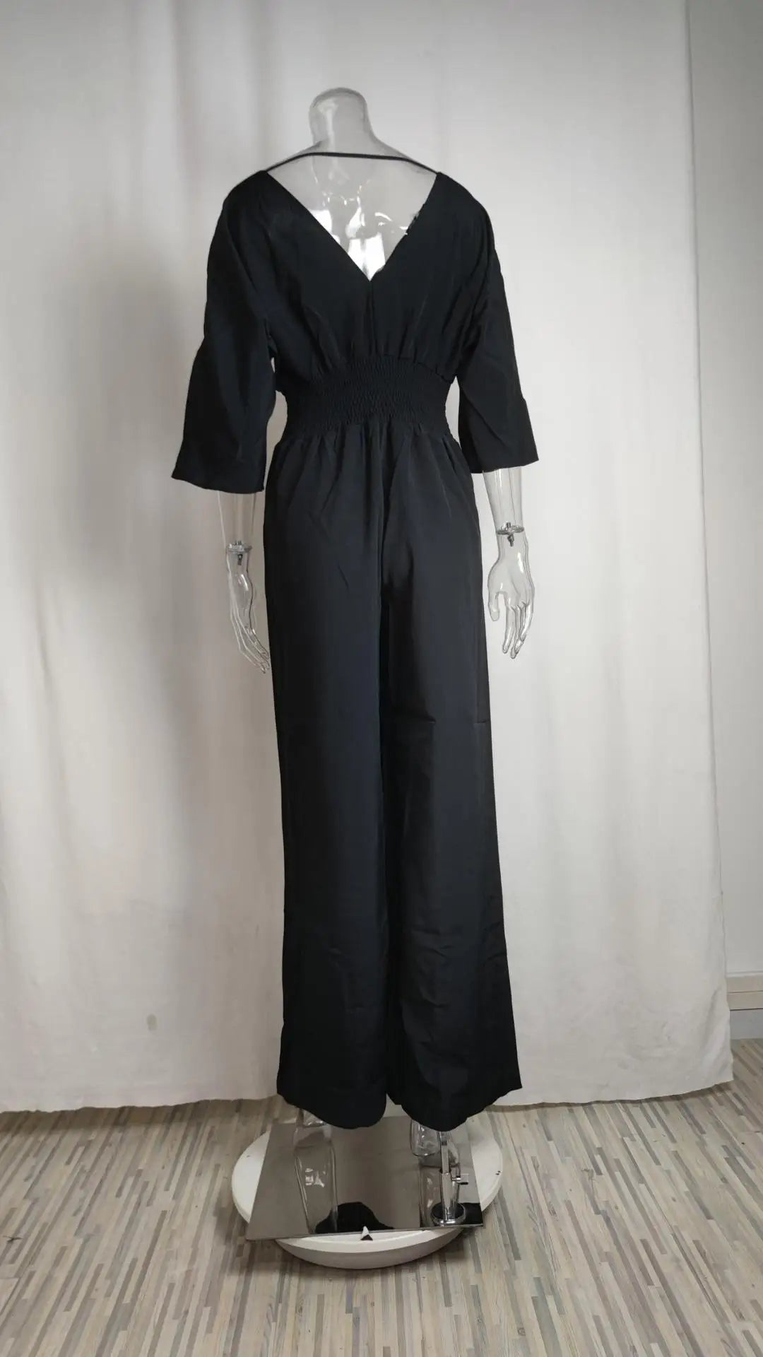 Solid Color Jumpsuits For Woman Jumpsuit Women's Clothing Temperament Simple Style Casual V-link Loose Tighten The Waist Elegant