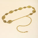 1/2pcs Retro Style WOMEN'S Metal Waist Chain Accessories Decorative Circle Carved Chain Belt High Style Accessories