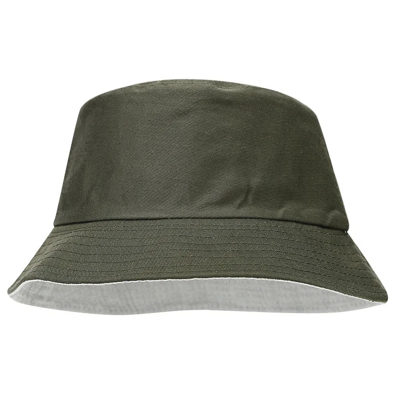 Spring Summer Unisex Solid Color Fisherman Cap Foldable Bucket Hat Outdoor Sunscreen Hat Fashionable Double-Sided Basin Hat