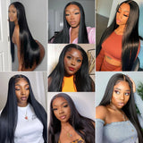 HD Lace Frontal Wig 13x6 13x4 Lace Front Wig Human Hair 30 Inch Bone Straight Transparent Lace Human Hair Wigs 4x4 HD Closure Wig