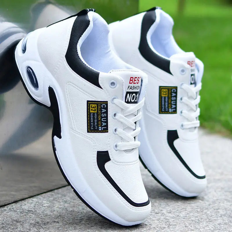 Zapatillas de running para hombre, transpirables, con amortiguación de aire, con cordones, antideslizantes, para exteriores