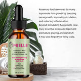 Essential oil for hair growth, nourishing treatment for dry, split ends and organic hair care, nutrition, mint, spearmint