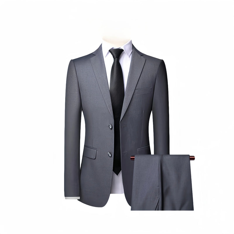Traje de novio para boda 2025, corte entallado, 2 piezas (chaqueta y pantalón), transpirable (corbata incluida), ideal para padrinos de boda, fiestas y bailes de graduación.