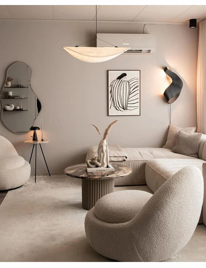 Wabi Sabi Silk Pendant Lamp Modern LED Ceiling Chandelier Light for Living Room Dining Bedroom Indoor Home Decor Light Fixtures