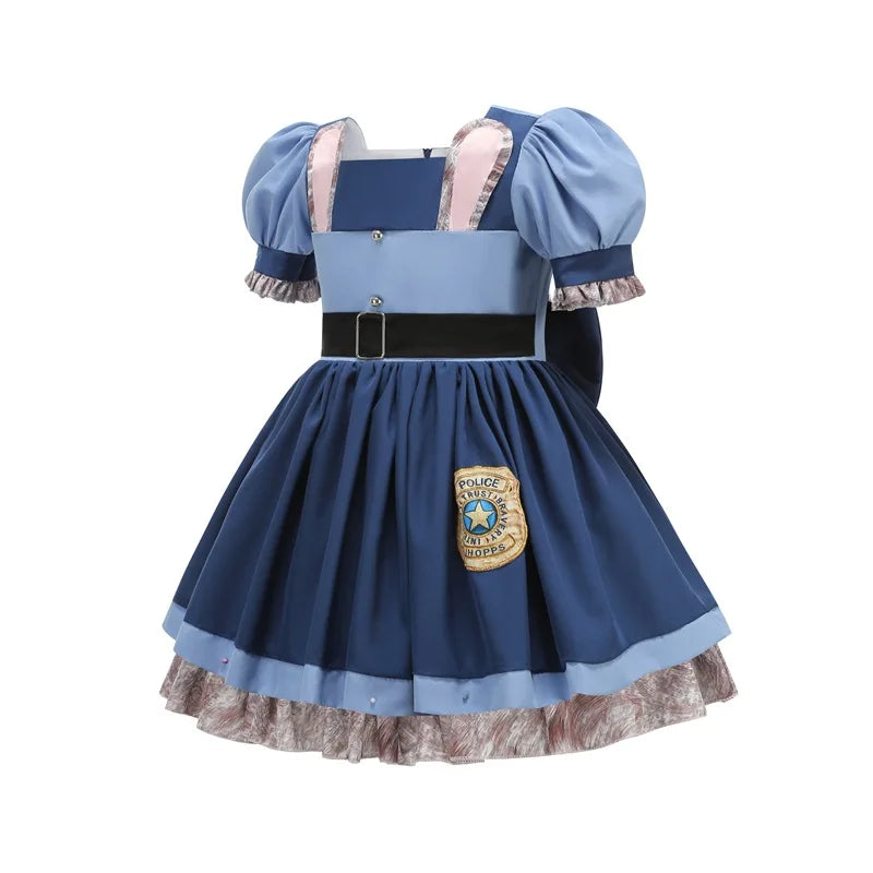 Disney Zootopia Judy Bunny Costume for Girls Dress Cosplay Carnival Party Clothes Disguise Cartoon Zoo Fantasia Outfits