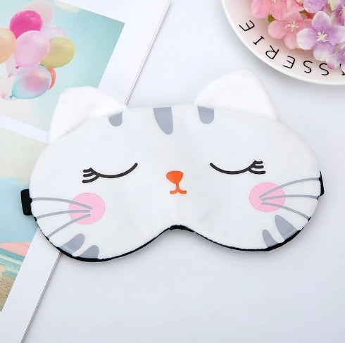 Antifaz de peluche suave para dormir, bonito antifaz con forma de ojo de gato, antifaz para dormir saludable 