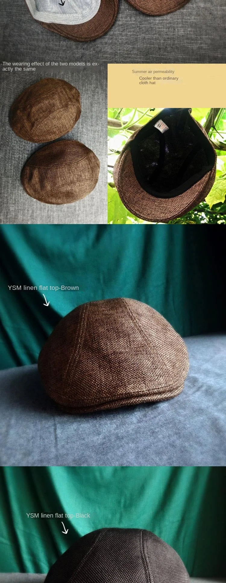 Men's Cap Classic Vintage Breathable Beret Hat for Men Visor French Artist Beanies Designer Cotton and Lined British Berets Hat