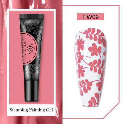 BORN PRETTY 1 Bottle 8ml Stamping Gel Polish Black White Gold Silver Nail Stamping Gel Printing Polish Soak Off Gel Varnish