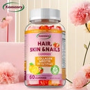 Hair, Skin & Nails Gummy Vitamins - Contains Biotin, Collagen - Promotes Hair Growth, Nourishes Skin, Strengthens NailsSupplemen