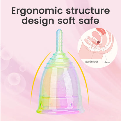 1/2PCS Medical Grade Silicone Menstrual Cup Colorful Menstrual Cup Feminine Hygiene Copa Menstrual Lady Cup Period Cup For Women