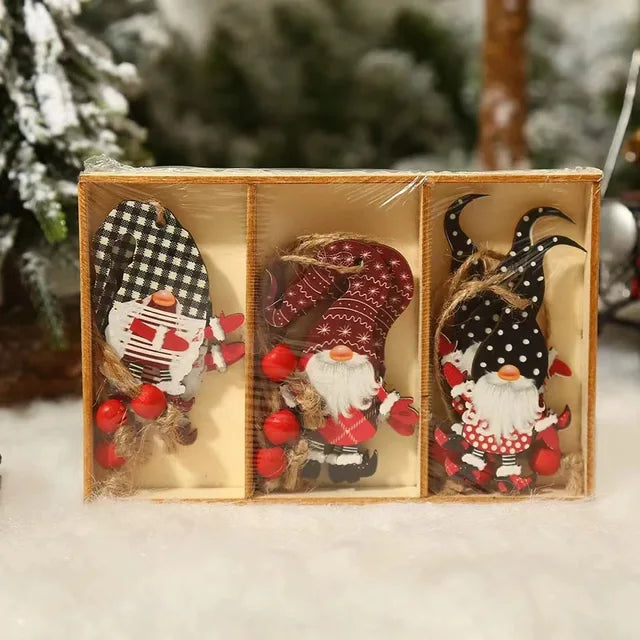 Gnomos De Natal Pingente De Madeira, Árvore De Natal Pendurado Ornamentos, Decorações De Natal Para Casa, Presente De Ano Novo, 2022, 9 Pcs, 12 Pcs