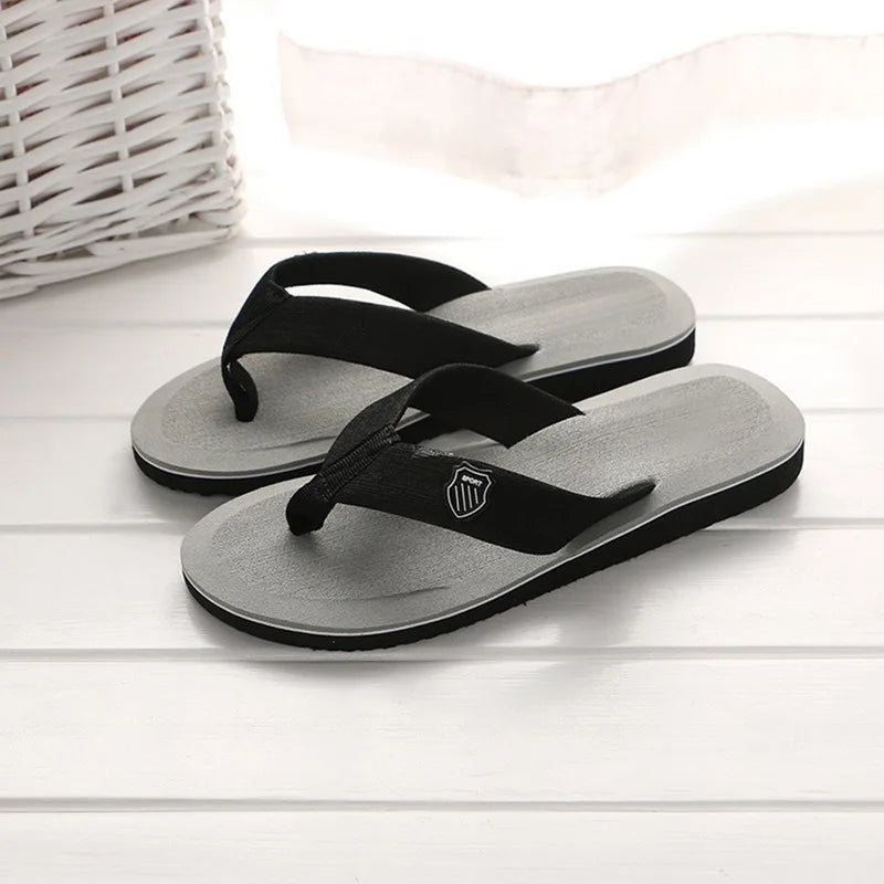 Men's Casual Flip Flops Fashion Beach Shoes Men Summer Non-Slip Flat Slides Men's Slippers Indoor House Shoes Man Male Slipper