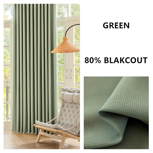 310cm Height Custom Made Thickened Solid Color Double-Sided Jacquard 80%-90% Blackout Living Room Curtains Bedroom Curtains