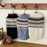 New Dog Black Beige Vintage Sweater for Small Medium Dog Christmas Halloween Day Wear Sweater Pullover