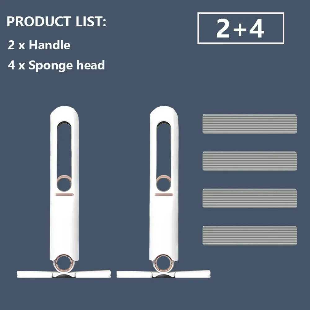 2-24Pcs Mini Mop Powerful Squeeze Mini Mop Folding with Self-Squeezing for Floor, Kitchen, Toilet, Washing Desk, Window, Car Cleaning Tools