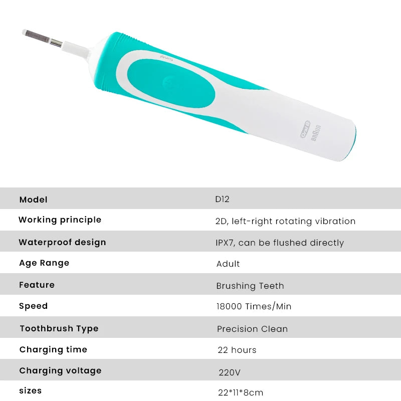 Oral B Rechargeable Electric Toothbrush Vitality Oral Hygiene Precian Clean Toothbrushes Rotating 3D White Teeth Whitening Brush