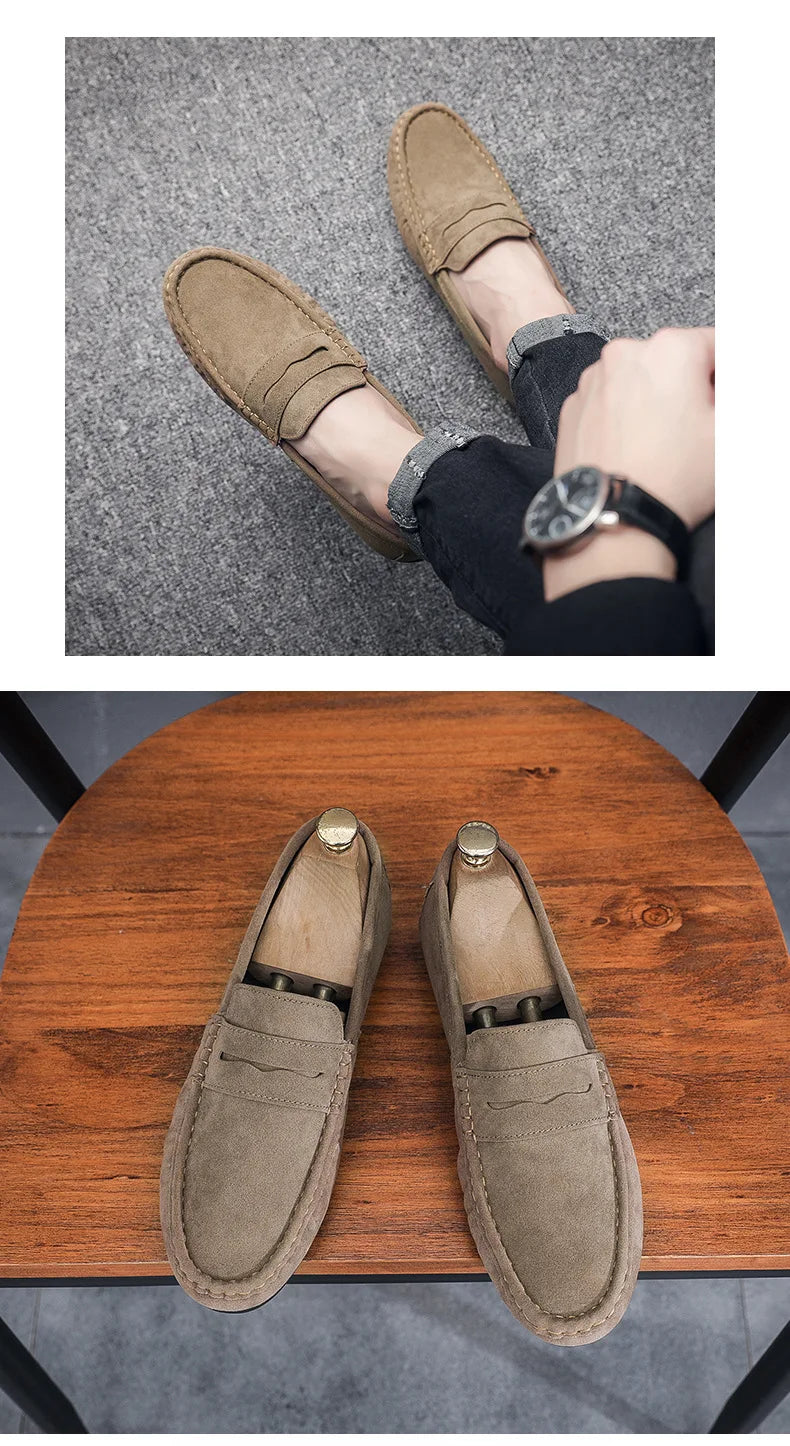 New Men's Loafers, Lightweight and Breathable Casual Shoes, Mens Flat Driving Shoes, Soft Sole Slip-on Business Shoes, Moccasins