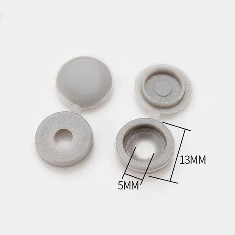 10/50/100Pcs Hinged Plastic Screw Cap Cover Nuts Fold Snap Protective Fixing Cap Button For Car Decorative Nuts Bolts Hardware