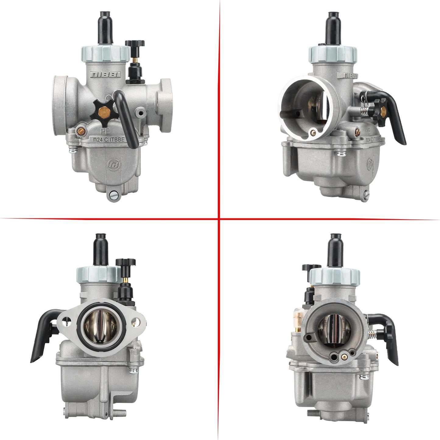 NIBBI PE19mm/PE22mm/PE24mm/PE26mm/PE28mm Flange Carburetor for Motorcycle 2T 4T GY6 Engine 100cc-250ccATV Yamaha Racing Pitbike