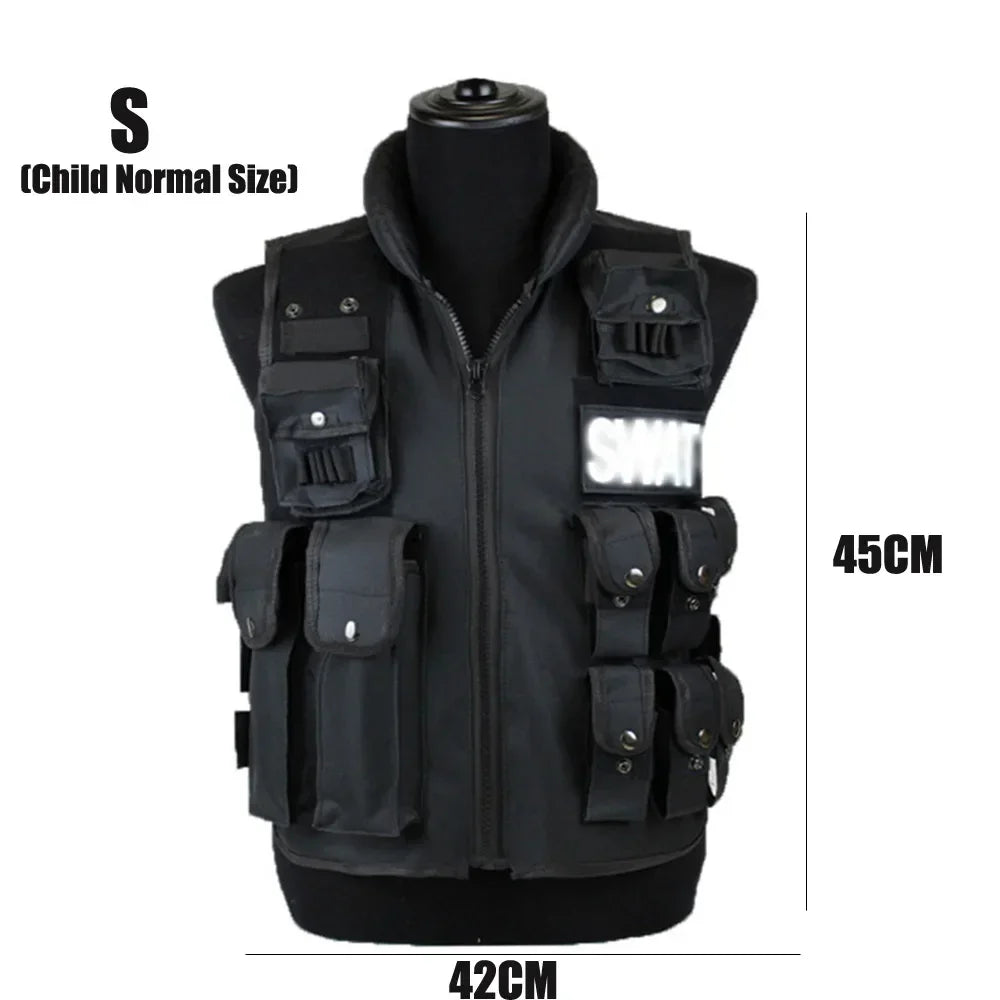 Chaleco táctico multibolsillos SWAT para caza al aire libre, entrenamiento, juego de CS, paintball, modular, guardia de seguridad