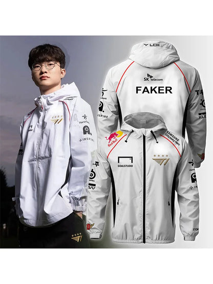 Chaqueta de uniforme del equipo de deportes electrónicos T1 RED BULL 2025, nueva, para las finales mundiales de League of Legends, para hombres, de LOL Games Faker