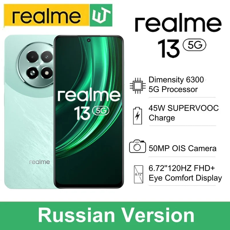[World Premiere] realme 13 5G Smartphone 50MP OIS Camera Dimensity 6300 Chipset 120Hz Display 5000mAh Battery 45W Charge GT Mode