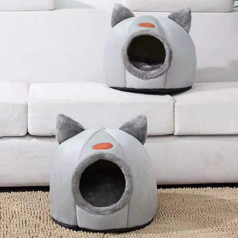 New Deep Sleep Comfort In Winter Cat Bed Little Mat Basket Small Dog House Products Pets Tent Cozy Cave Nest Indoor Cat Bed