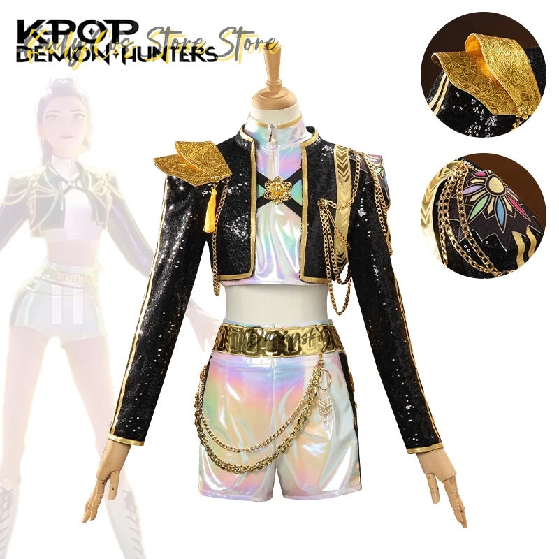 Movie K-Pop Demon Rumi Anime Cosplay Costume Idol Girl Rumi Uniform Role Play For Party Halloween Carnival Outfits