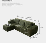 118" Compressed Sofa for Living Room L Shaped Boneless Couch, Modular Sectional Sofa, Sofa Bed Memory Foam Couches with Chaise
