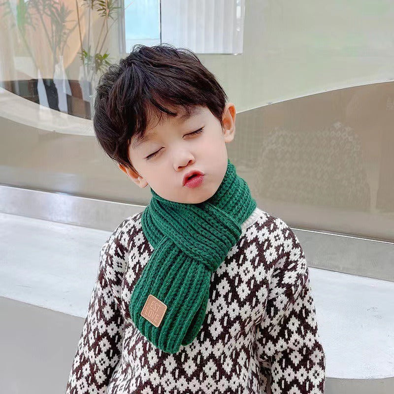 Bufanda gruesa para niños, cálida y resistente al viento, de punto, para invierno, accesorios para mantener el calor, 2024