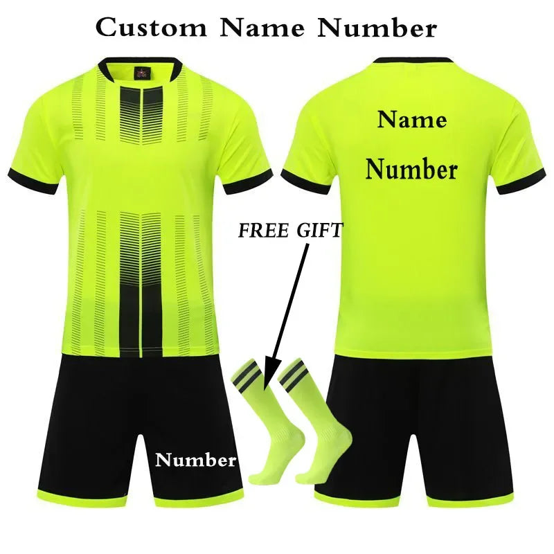 Kids Football Jersey Personalized Custom Boy Soccer Jersey Set Polyester Soccer Uniform Breathable Football Uniform For Children