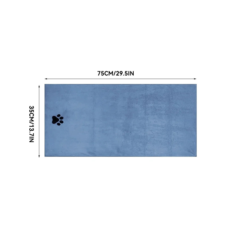 35*75cm/50*100cm Microfiber Pet Bath Towel Embroidered Super Soft Absorbent Cat for Dogs Grooming Supplies