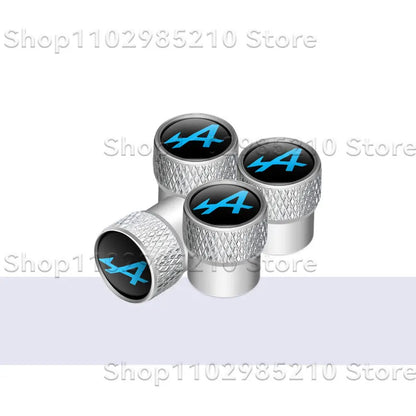 4Pcs/Set A Alpine Logo Car Wheel Tire Valve Stem Caps Dust Rim Covers Decor For Clio Scenic Logan Megane Captur Kadjar Duster