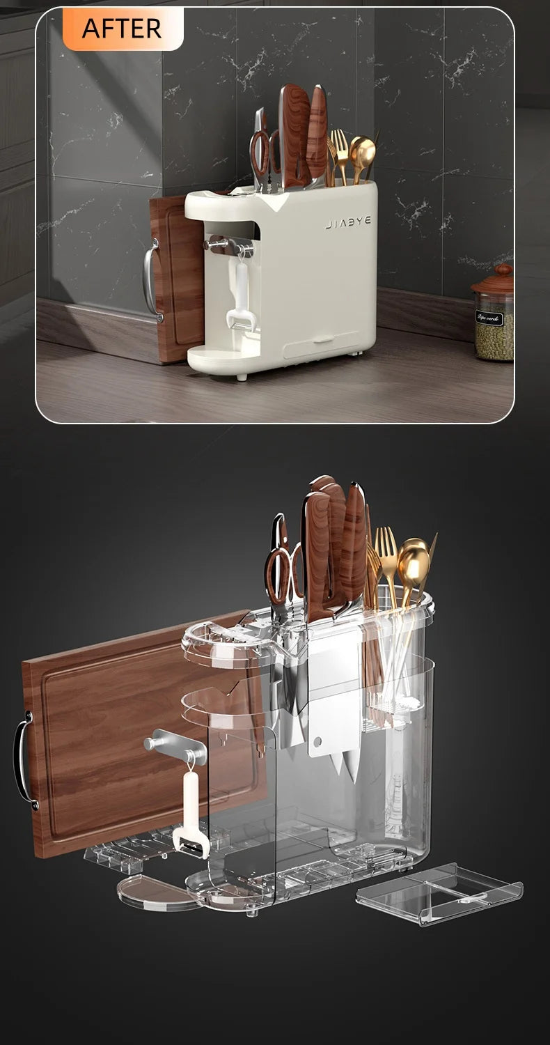 Multifunction Knife Holder Cutting Board Stand Knife Stand Household Holder Knife Desktop Stand Kitchen Tool Utensil Organizer
