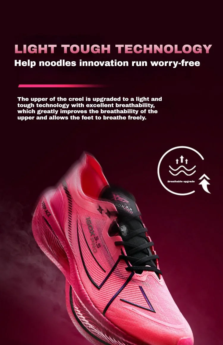 Xtep 160X 3.5 Pro Running Shoes Professional Marathon PB Carbon Plate Sport Shoe Cushioning Shock Sneakers 976419110084