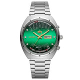 Relógio masculino automático vintage com calendário perpetuo em aço inoxidável