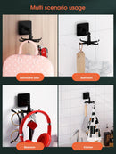 1pc 360 Degree Rotatable Pp Punch Free Six Claw Hook Kitchen Spatula Spoon Storage Wall Mounted Hanger