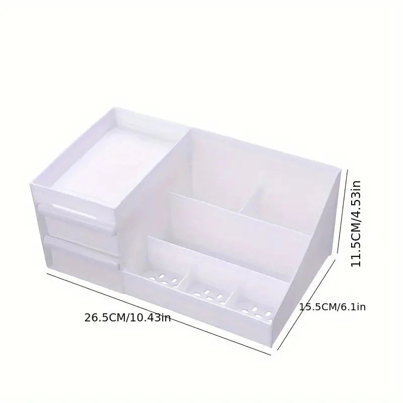 Caja de almacenamiento de cosméticos estilo cajón, tocador de escritorio, estante de clasificación de productos para el cuidado de la piel de lápiz labial