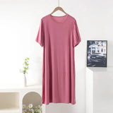 Vestido suelto de manga corta para mujer, de verano, color liso, tallas grandes XL-8XL 