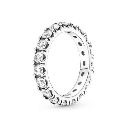 925 Sterling Silver Anéis Empilháveis para Mulheres, Coração Infinito, Esmalte Vermelho, Anel de Casamento, Jóias Presente, Original, Novo