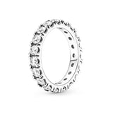 925 Sterling Silver Anéis Empilháveis para Mulheres, Coração Infinito, Esmalte Vermelho, Anel de Casamento, Jóias Presente, Original, Novo