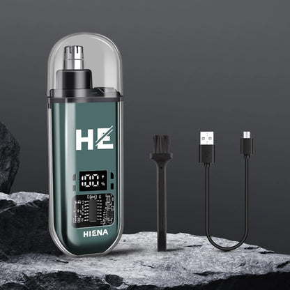 Recortador de vello nasal eléctrico HIENA, recargable, mini, de bolsillo, para nariz, orejas, afeitado, recortador de cejas, corte de cabello en seco y húmedo.