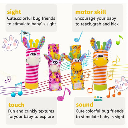 Baby Toys 0 6 12 Months Cute Stuffed Animals Baby Rattle Socks Wrist Baby Rattles Newborn Toys Make Sounds Games For Babies