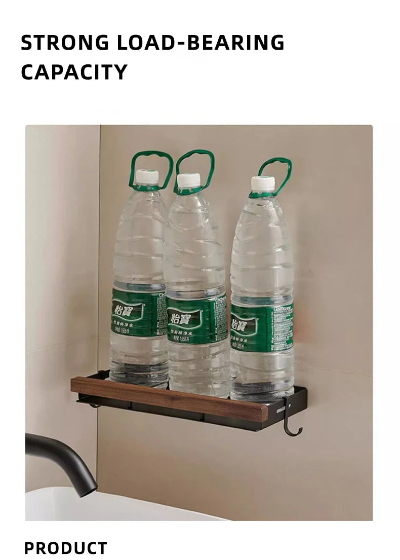 Estantes de baño para inodoro de nogal con trípode. No requiere perforación. Estilo nórdico. Madera maciza pura, resistente al agua y a la humedad.