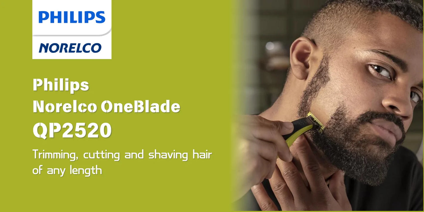 Afeitadora Philips Norelco OneBlade QP2520/70, recortadora y afeitadora eléctrica, sin caja original,