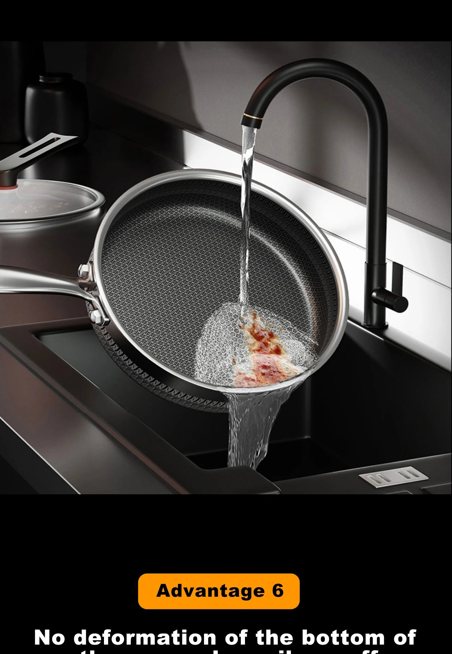 MOEYE Frying Pan 316L Stainless Steel 28/30/32cm Kitchen Nonstick Pan Cooking Skillet Kitchen Nonstick Skillet Induction Pan