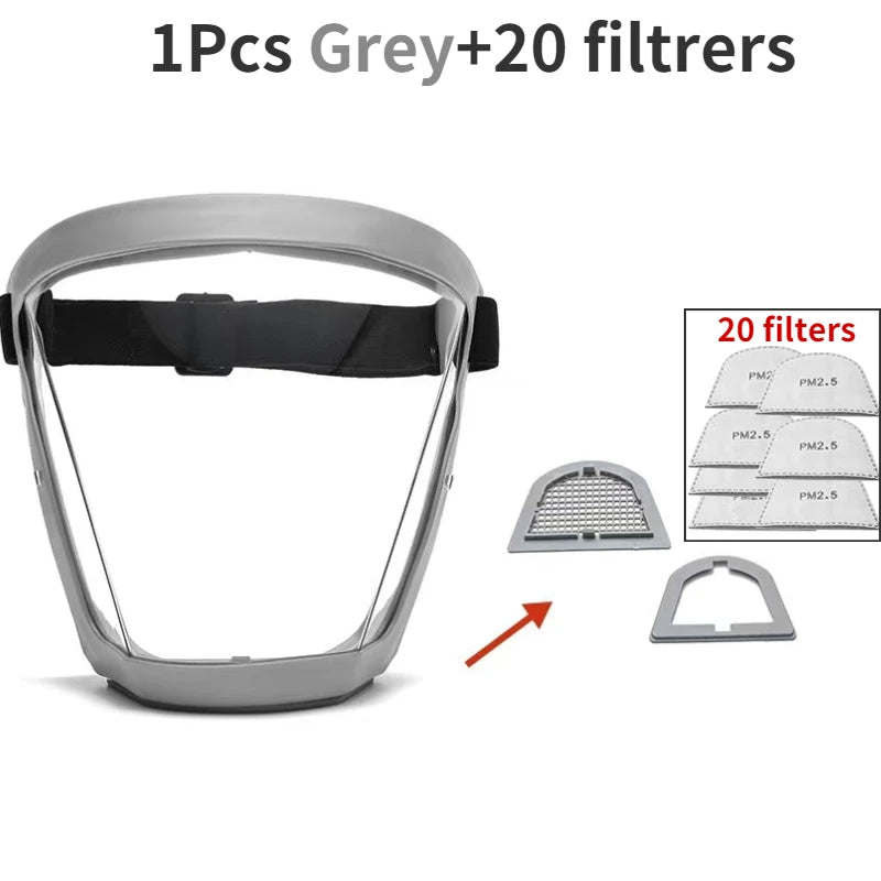 Kitchen Transparent Full Face Shield Home Oil-splash Proof Eye Facial Anti-fog Head Cover Safety Glasses