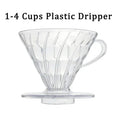 Reusable Resin Coffee Dripper, Barista Pour Over Filter, Brewing Funnel, 1-2Cups, 1-4Cups