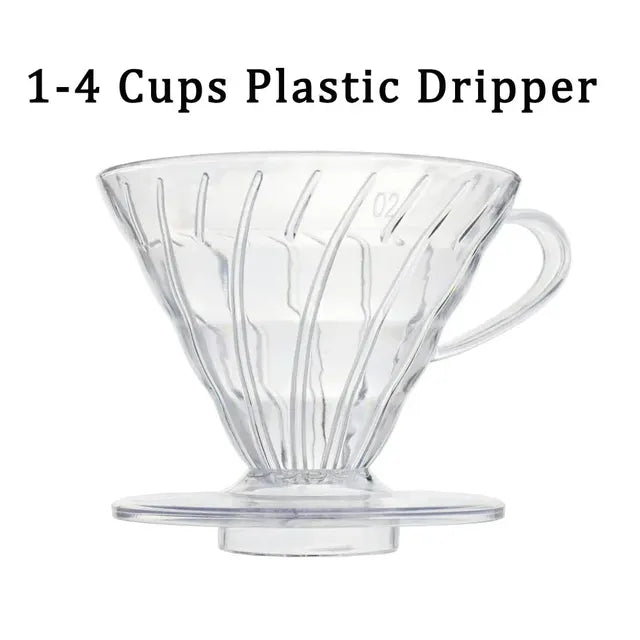 Reusable Resin Coffee Dripper, Barista Pour Over Filter, Brewing Funnel, 1-2Cups, 1-4Cups